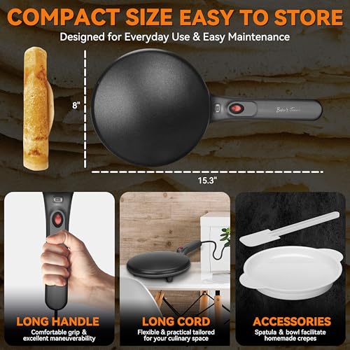 Crepe Maker Machine with Auto Power Off (Crepe Maker (Graphite))