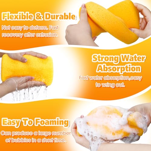 24 Pcs Large Sponges Bulk Car Cleaning Foam Commercial