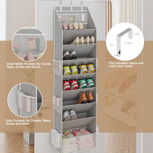 Shoe Storage Over the Door Shoe Organizer (Gray / 2 Pack)