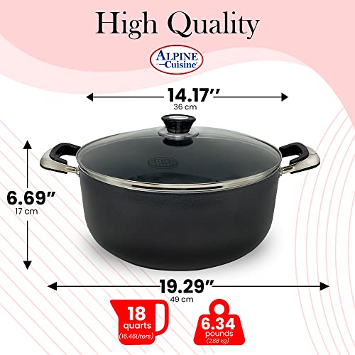 18 Quart Non stick Stock Pot with Tempered Glass Lid and Carrying Handles (18-Quart Stock Pot / Open Stock)
