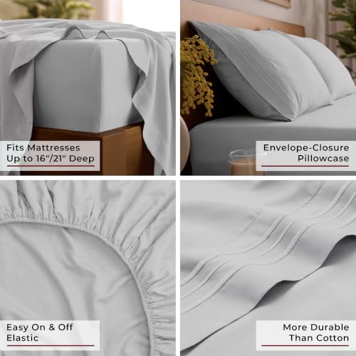 Iconic 5 Piece (1364 Light Gray / Split King - EXTRA DEEP pocket)