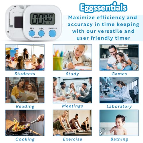 Pack of 4 Kitchen Timer with Big Digital Numbers and Loud Alarm