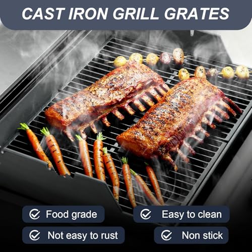 19.5" Grill Parts for Weber Genesis Grill Grates for Weber Genesis 300 Series Genesis E310 E320 E330 S310 S320 S330 EP310 Cast Iron Cooking Grates Replacement for Weber Parts 7524 7528 (19.5" x 25.8" - 7524 Genesis 300)