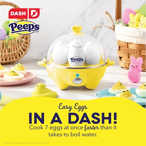 PEEPS & Dash Rapid Egg Cooker (7 Eggs / Yellow)