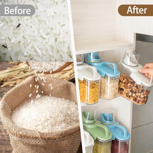 3 Pieces Cereal Containers Storage (S:3pcs(blue+white+green))