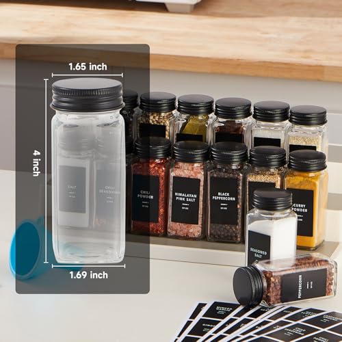 36 Glass Spice jars with label (36 Count)