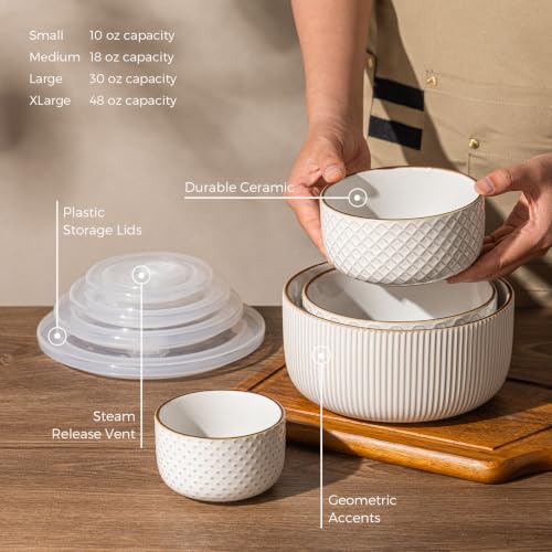 Ceramic Mixing Bowls Set of 4 (Off White 2 / Set of 4)