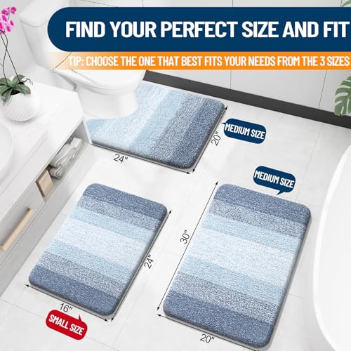 Small Bathroom Rugs 30x18 (30" X 18" / Blue)
