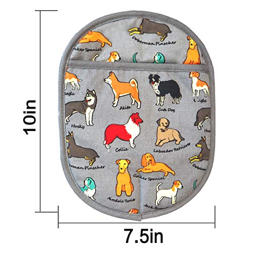Pot Holders with Transparent Clear Silicone Shell and Nice Dog Flower (Potholders / Dog Flower)