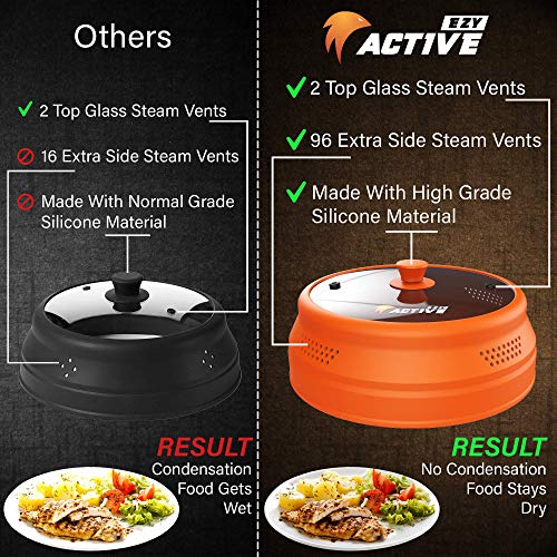 Collapsible Microwave Cover for Food (Orange)