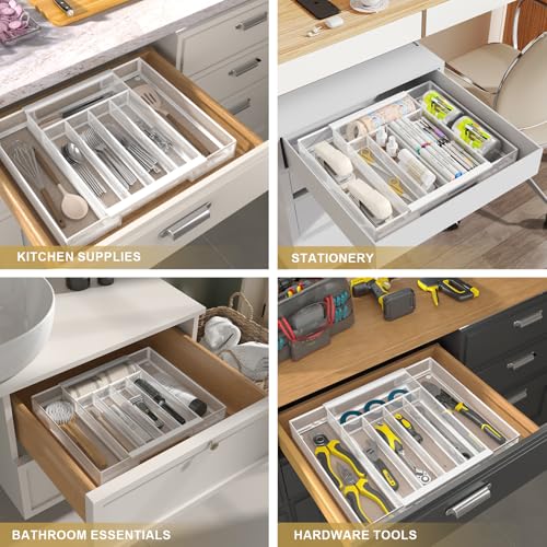 Expandable Kitchen Utensil Organizer (White / Expandable 9.6"~16.1" x 13.8")