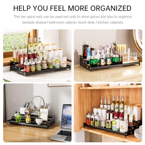 Expandable Carbon Steel Spice Rack Organizer for Pantry (2 Count)