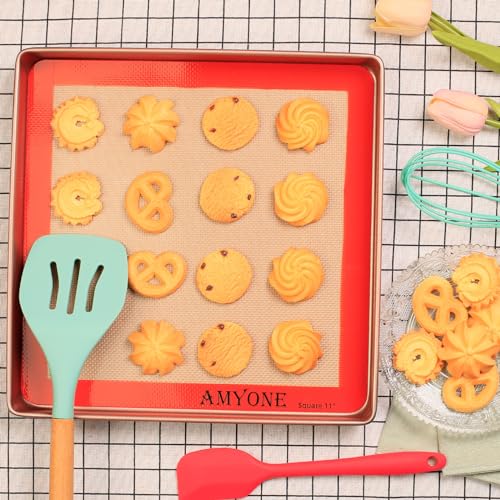 11x11 Silicone Baking Mat (Bright Orange / 10.8"L x 10.8"W)