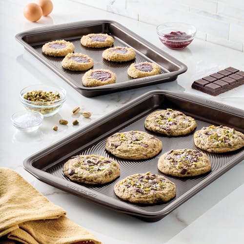 Bakeware Nonstick Cookie Pan Set (Set (9" x 13" & 10" x 15") / Chocolate)