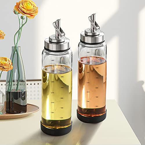 Glass Olive Oil Dispenser Bottle (Silver)