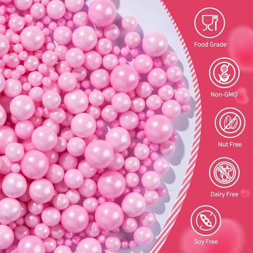 Pink Pearl Sprinkles for Cake Decorating (4.6 Ounce)