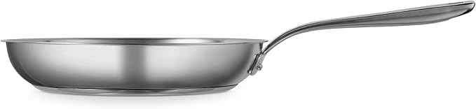 Tramontina Tempo Tri-Ply Base Stainless Steel 10-Inch Frying Pan, Induction-Ready Skillet, Oven-Safe, Dishwasher-Safe
