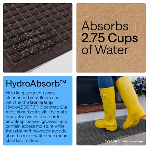 HydroABSORB Door Mat for Indoor Outdoor Use (Coffee / 72" X 24")