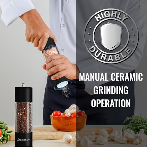 Manual Salt and Pepper Grinder Set of 2 (Black)
