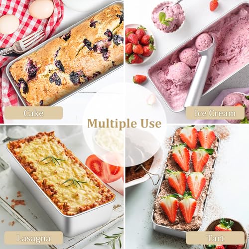 Loaf Pan 12 x 5 Inch Stainless Steel Loaf Pans for Baking Bread (2 Count)