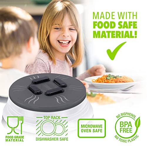 Magnetic Microwave Splatter Cover (10 Inch - Compact Microwaves - Graphite)