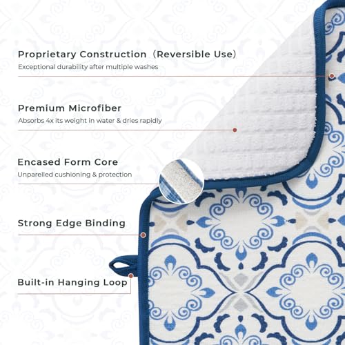 Dish Drying Mats 2 Pack (18''X24'' / Morrocan Tile)
