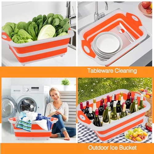 Collapsible BBQ Prep Tub (Orange)