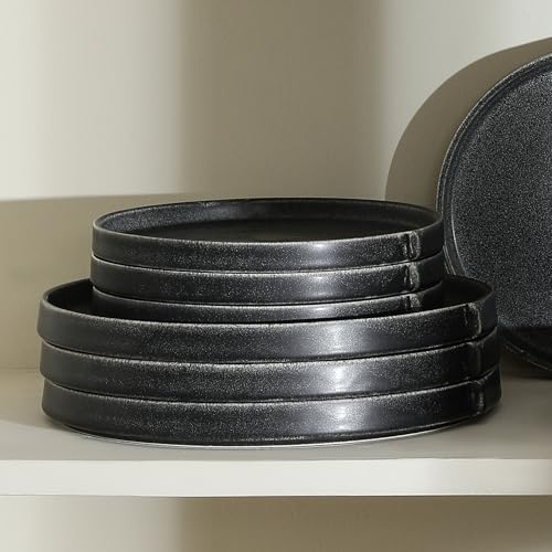Bao 4 Piece Salad Plate Set Stoneware (Charcoal / 4-Piece - Salad Plate)