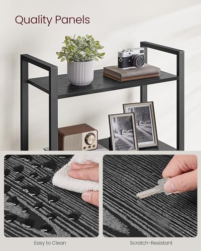 5 Tier Bookshelf (Ebony Black + Ink Black / 5 Tiers (11.8"D x 26"W) / Without Back Panels)