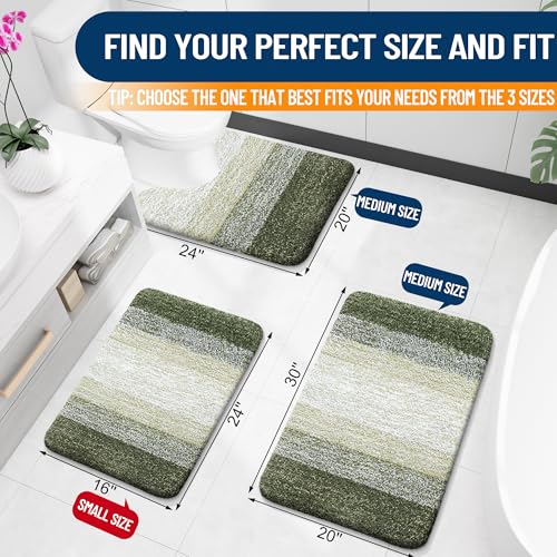 Small Bathroom Rugs 35x16 (35" X 16" / Dark Green)