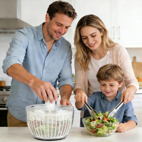 6.3 QT Salad Spinner with Fully Removable Lid (6.3 QT)