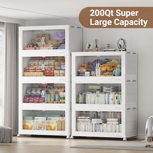 600Qt Extra Large Stackable Storage Bins with Lid (3 Count)