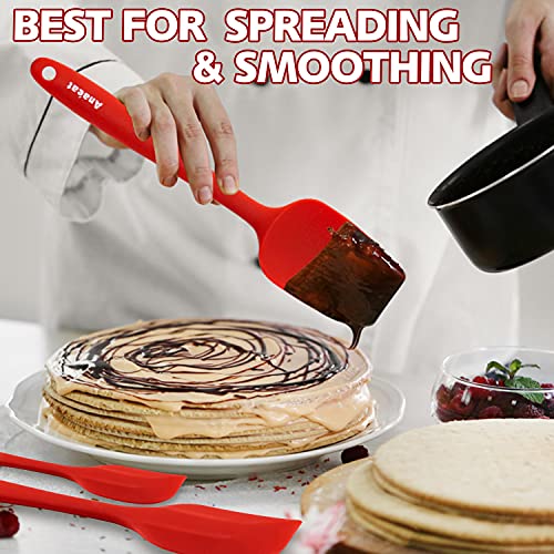 4 Piece Silicone Spatula Set (Essential Spatula Set / 4 Pcs Spatulas (Red))