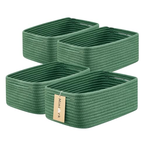 Small Storage Baskets for Organizing (4pcs-L13xW8.5xH5.1" / Green)