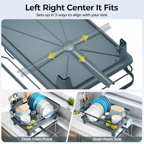 Urakify Dish Drying Rack for Kitchen Counter (Blue)