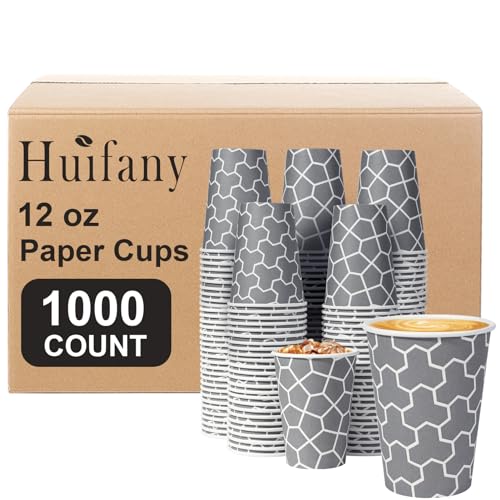 1000 Count 12 oz Paper Cups Insulated Disposable Hot Cups (12oz-1000)