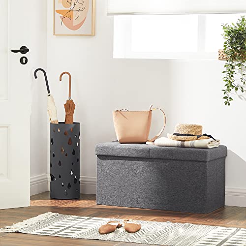 30 Inches Storage Ottoman (Dark Gray / 15"D x 30"W x 15"H (with Flipping Lid))