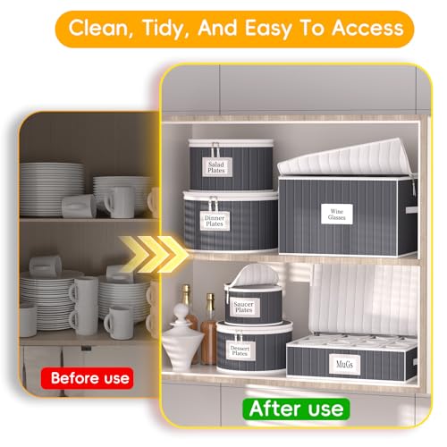 Fine China Storage Containers (Gray01 / 6 Pack China Storage Containers Set (Gray）)