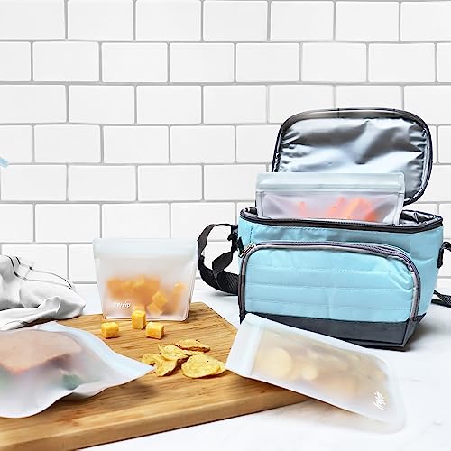 re) zip Reusable Sandwich Bags, Leakproof, 28 oz, 10-Pack, Clear (10 Pack / Clear)