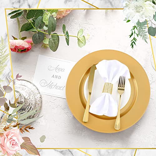12 Pcs 13 Inch Charger Plates Bulk (Plain Style / Gold)