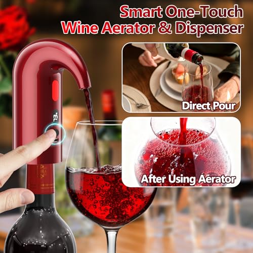 Fathers Day Gift Electric Wine Aerator & Dispenser (Mini / Lucky red)