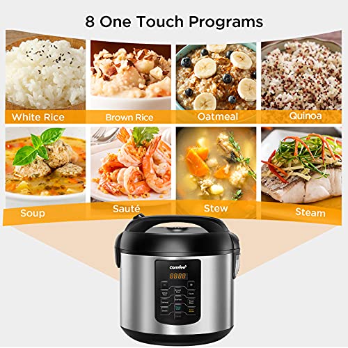 Large Rice Cooker with 8 (10 Cups Uncooked_8 Presets)