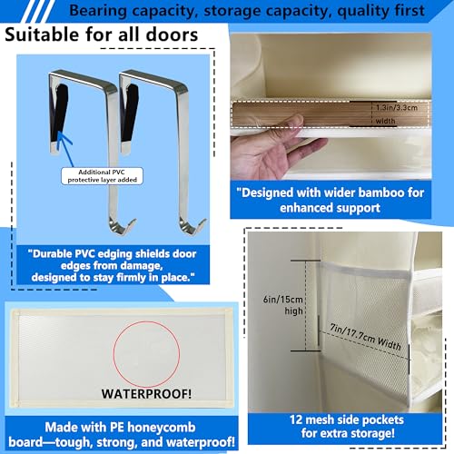 Over the Door Organizer Storage 6 Tier (over door organizer-Ivory)