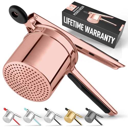 Premium Large 15oz Potato Ricer (Fixed Disc / Rose Gold Fixed Disc)