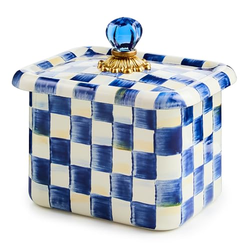 Enamel Recipe Box (Royal Check)