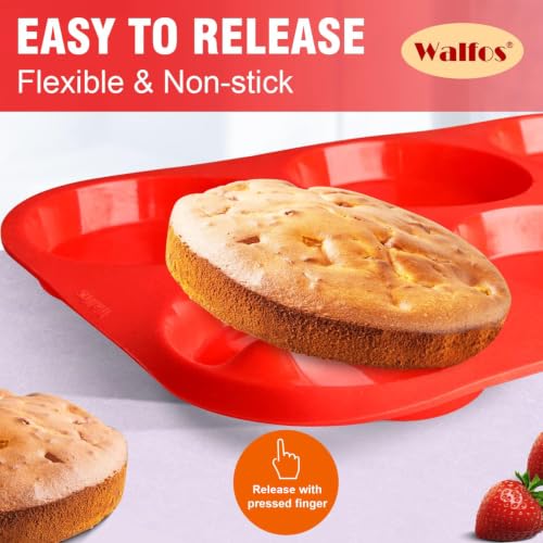 Silicone Muffin Top Pans for Baking 4inch Jumbo Size (Muffin Top Pan / 2 Pcs: 6 Cups, Jumbo)