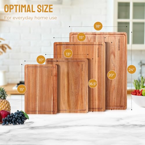 16.5" x 13" Acacia Wood Cutting Board (16.5"L x 13"W)