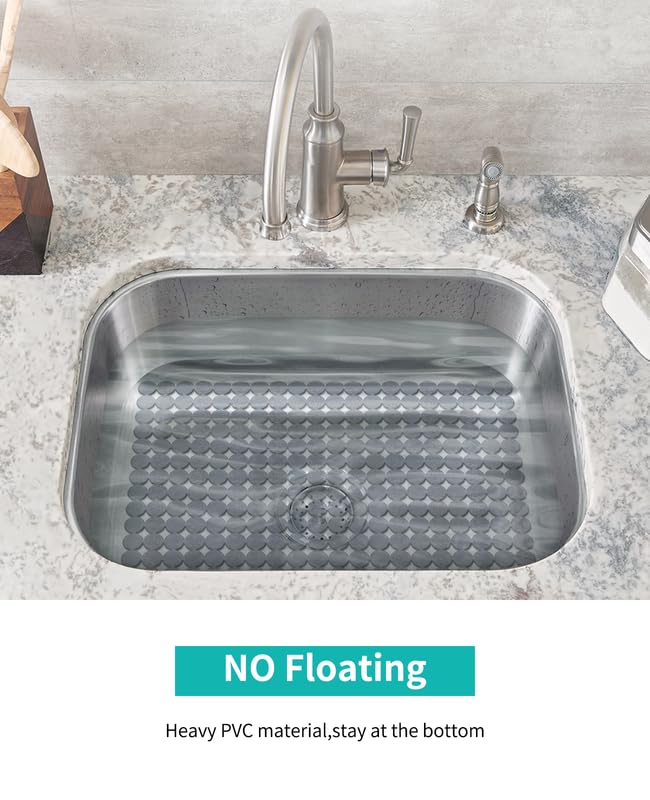 2 Pack Kitchen Sink Mat (Solid Grey)