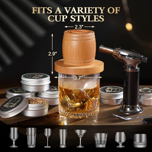 Whiskey Smoker Kit with Torch (Smoker Kit with 4 Ice Stones)