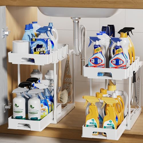 Under Sink Organizers and Storage (2Set-White)
